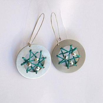 Dreamcatcher Earrings Summer Teal Round Playful Dazzling Gift For Her